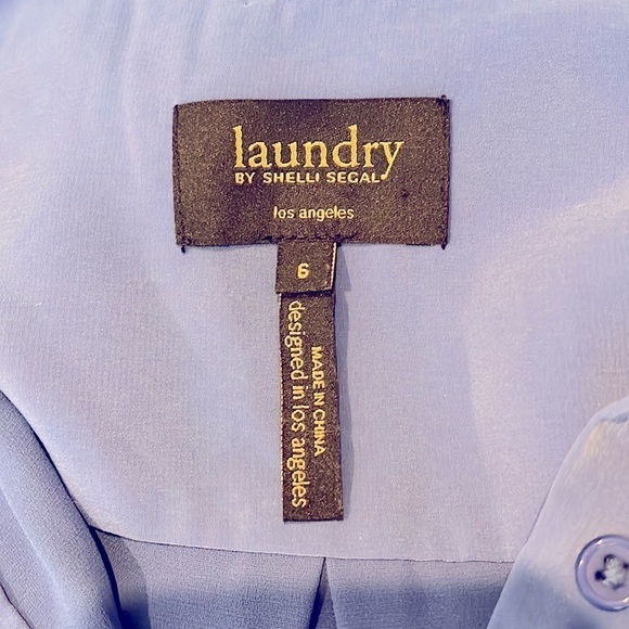 Laundry by Shelli Segal Cobalt Blue Long Sleeve Button-Front Dress Womens Size 6 - Picture 3 of 10